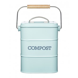 Living Nostalgia Vintage Compost Bin, Blue