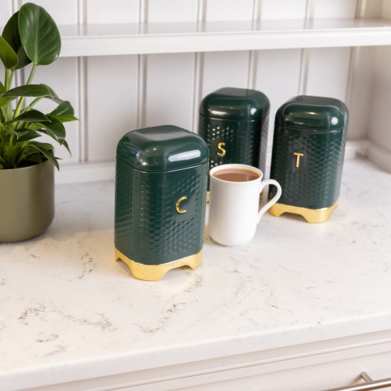 Shop quality Lovello Textured Coffee Storage Canister with Lid, Hunter Green & Gold in Kenya from vituzote.com Shop in-store or online and get countrywide delivery!