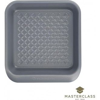 MasterClass Smart Ceramic Square Baking Tin with Robust Non-Stick Coating, Carbon Steel, Grey, 23cm