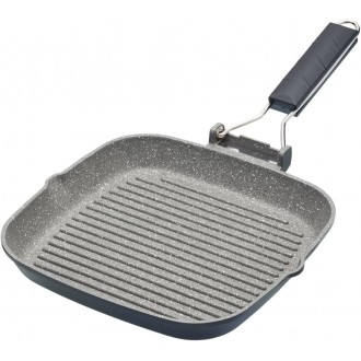 MasterClass Cast Aluminium Grill Pan With Folding Handle, 20 cm