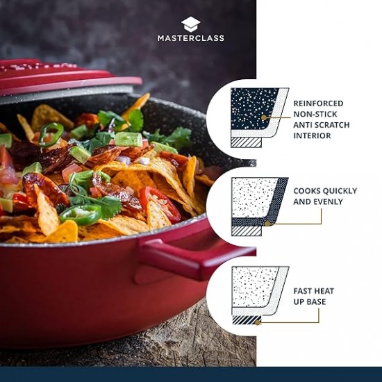 Shop quality MasterClass 4L/28 cm Lightweight Cast Aluminium Induction and Oven Safe Shallow Casserole Dish with Lid, Red in Kenya from vituzote.com Shop in-store or online and get countrywide delivery!