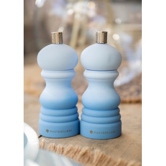 MasterCraft Pepper Mill or Salt Grinder with Interchangeable Cap, Plastic, Blue Ombré, 12 cm