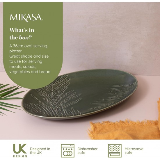 Shop quality Mikasa Jardin Oval Serving Platter, Green Stoneware Oval Serving Platter for Food, 36cm, Large Serve Platter - Gift Boxed in Kenya from vituzote.com Shop in-store or online and get countrywide delivery!