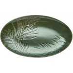 Mikasa Jardin Oval Serving Platter, Green Stoneware Oval Serving Platter for Food, 36cm, Large Serve Platter - Gift Boxed