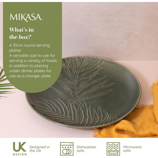 Shop quality Mikasa Jardin Round Serving Platter, Green Stoneware Serving Platter for Food, 35cm, Large Serve Plate for Starters & Antipasti - Gift Boxed in Kenya from vituzote.com Shop in-store or online and get countrywide delivery!