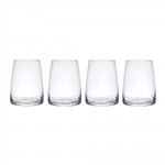 MIKASA Palermo Crystal Stemless Wine Glasses Set of 4, 350ml, 