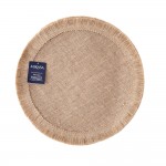 Mikasa 4 piece Hessian Round Woven Placemats, Natural, 38cm, Beige