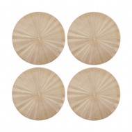 Mikasa 4-Piece Round PU Gold Placemat Set, 38cm