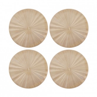 Mikasa 4-Piece Round PU Gold Placemat Set, 38cm