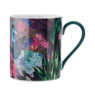 Mikasa x Sarah Arnett Porcelain Mug with Peacock Print, 350ml