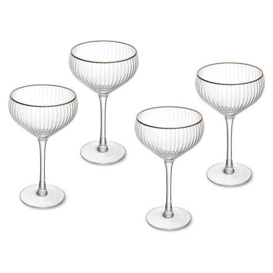 Shop quality MIKASA Sorrento Ridged Crystal Coupe Glasses with Gold Rim and Wide Shape, 380ml in Kenya from vituzote.com Shop in-store or online and get countrywide delivery!