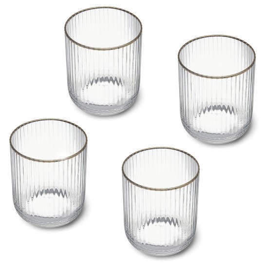 Shop quality MIKASA Sorrento Ridged Crystal Tumbler Glasses with Gold Rim and Wide Shape, 380ml, in Kenya from vituzote.com Shop in-store or online and get countrywide delivery!