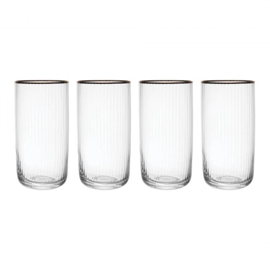 Shop quality MIKASA Sorrento Ridged Crystal Highball Glasses with Gold Rim and Wide Shape, 510ml in Kenya from vituzote.com Shop in-store or online and get countrywide delivery!