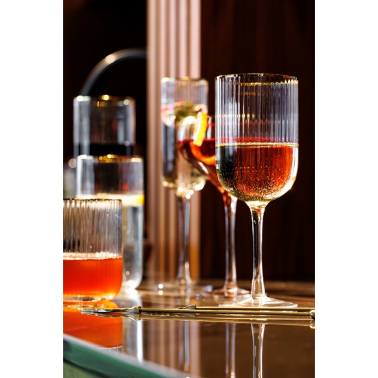 Shop quality Mikasa Sorrento Set of 4 Ridged Crystal Red Wine Glasses with Gold Rim and Wide Shape, 400ml, in Kenya from vituzote.com Shop in-store or online and get countrywide delivery!