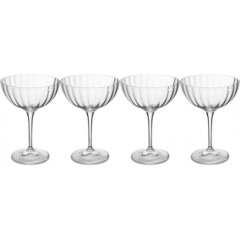 Wine Glasses : Mikasa Treviso 4-Piece Rippled Crystal Coupe ...