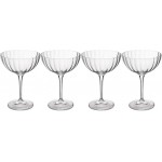 Mikasa Treviso 4-Piece  Rippled Crystal Coupe Glass Set, 300ml