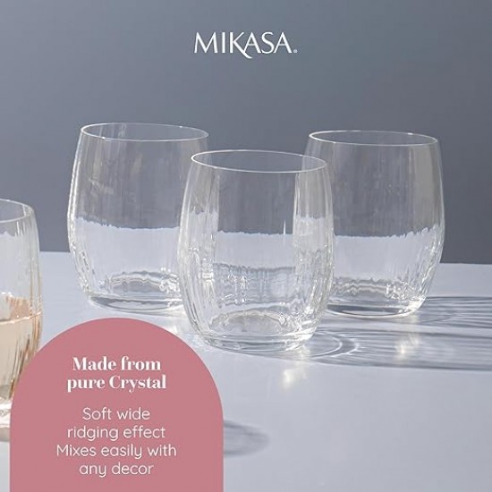 Shop quality Mikasa Treviso 4-Piece  Rippled Crystal Stemless Wine Glass Set, 350ml in Kenya from vituzote.com Shop in-store or online and get countrywide delivery!