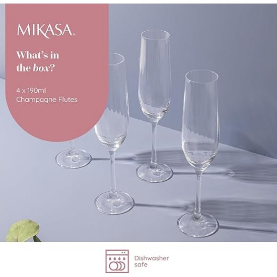 Shop quality Mikasa Treviso 4-Piece Rippled Crystal Flute Glass Set, 190ml in Kenya from vituzote.com Shop in-store or online and get countrywide delivery!