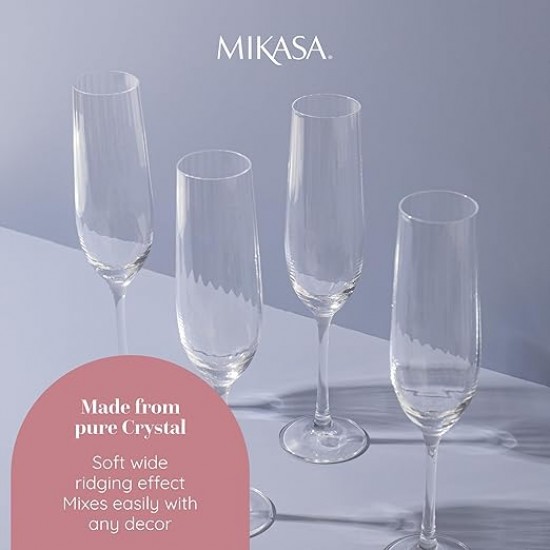 Shop quality Mikasa Treviso 4-Piece Rippled Crystal Flute Glass Set, 190ml in Kenya from vituzote.com Shop in-store or online and get countrywide delivery!