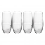 Mikasa Treviso 4-Piece Crystal  Rippled Highball Glass Set, 400ml