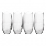 Mikasa Treviso 4-Piece Crystal  Rippled Highball Glass Set, 400ml