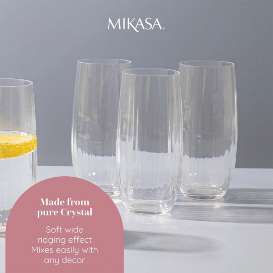 Shop quality Mikasa Treviso 4-Piece Crystal  Rippled Highball Glass Set, 400ml in Kenya from vituzote.com Shop in-store or online and get countrywide delivery!