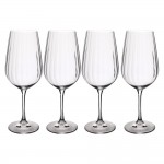 Mikasa Treviso 4-Piece Crystal  Rippled Red Wine Glass Set, 600ml