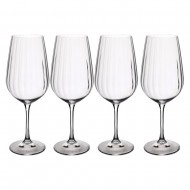 Mikasa Treviso 4-Piece Crystal  Rippled Red Wine Glass Set, 600ml