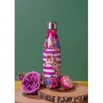 Mikasa Wild at Heart Giraffe Insulated Water Bottle, 500ml