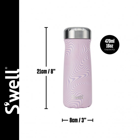 S'well Lavender Swirl Traveler, 470ml - Triple Layered