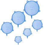 Eazy Stretch Silicone Lid Covers, Blue - Set Of 6