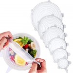 Eazy Stretch Silicone Lid Covers, Clear - Set Of 6