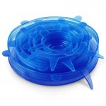 Eazy Stretch Silicone Lid Covers, Blue - Set Of 7