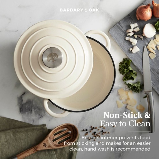 Shop quality Barbary & Oak Round Cast Iron Casserole Pan with Durable Enamel Interior, Camembert Cream, 20cm in Kenya from vituzote.com Shop in-store or online and get countrywide delivery!