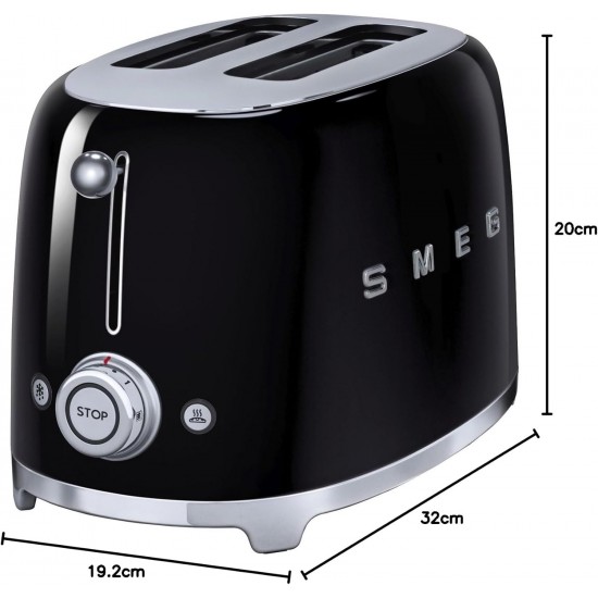 Shop quality Smeg Retro 2 Slice Toaster, 6 Browning Levels, Extra-Wide Bread Slots, Defrost and Reheat Functions, Removable Crumb Tray, 950 W, Black in Kenya from vituzote.com Shop in-store or online and get countrywide delivery!