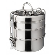 Utopia Stainless Steel 3 Tier Tiffin Box, 4.25" (11cm) H: 4.75" (12cm)