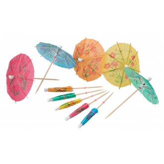 Utopia Paper Parasols Cocktail Umbrellas- Assorted Colours, 10cm/4" (Pack of 100)