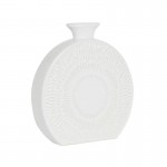 Dunelm Zen Round Stoneware Vase, White, 35 cm