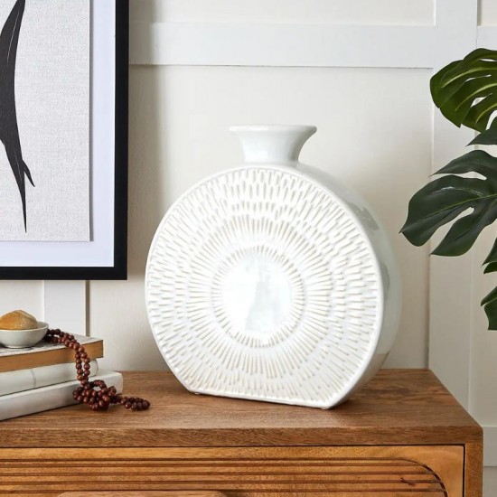 Shop quality Dunelm Zen Round Stoneware Vase, White, 35 cm in Kenya from vituzote.com Shop in-store or online and get countrywide delivery!