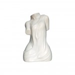 Dunelm Ceramic Body Sculpture Flower Vase, White, 32 cm