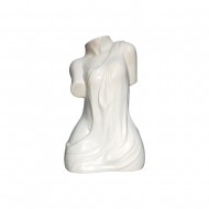 Dunelm Ceramic Body Sculpture Flower Vase, White, 32 cm