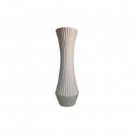 Dunelm White Glazed Fluted Vase, 30 cm