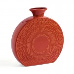 Dunelm Zen Round Stoneware Vase, Orange, 37 cm