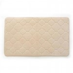 Kittrich Stephan Roberts Home Embroidered Memory Foam Bath Mat,17'' x 24'', Tapioca