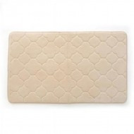 Kittrich Stephan Roberts Home Embroidered Memory Foam Bath Mat,17'' x 24'', Tapioca