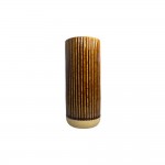 Dunelm Tall Textured Lines Brown Ceramic Vase, 26 cm