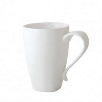 Dunelm Pausa Fine China Mug, 350ml Cafe White