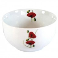 Dunelm Poppy Porcelain Rice Bowl, 13 cm