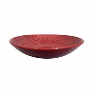 Dunelm Textured Ceramic Pasta Bowl, Red