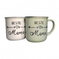 Dunelm Beste Mama Mug, Assorted Colors- White, Sage, Brown